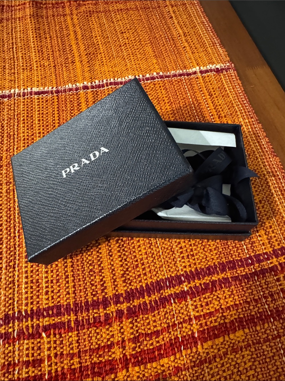 Prada Black Logo Gift Box with Ribbon